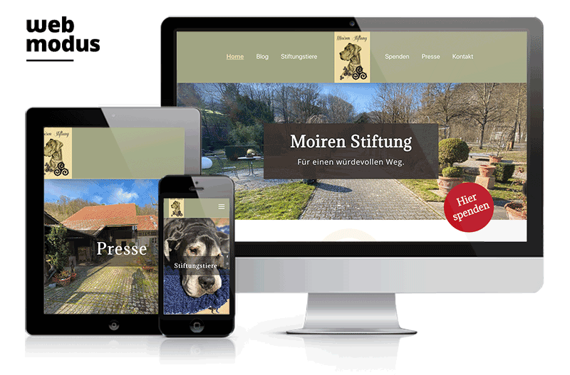 WordPress-Website Referenz Moiren Stiftung Erlinsbach Solothurn