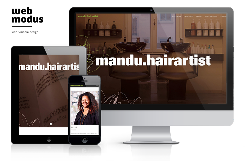 Webdesign Zürich Referenz Mandu Hairartist Neue Homepage